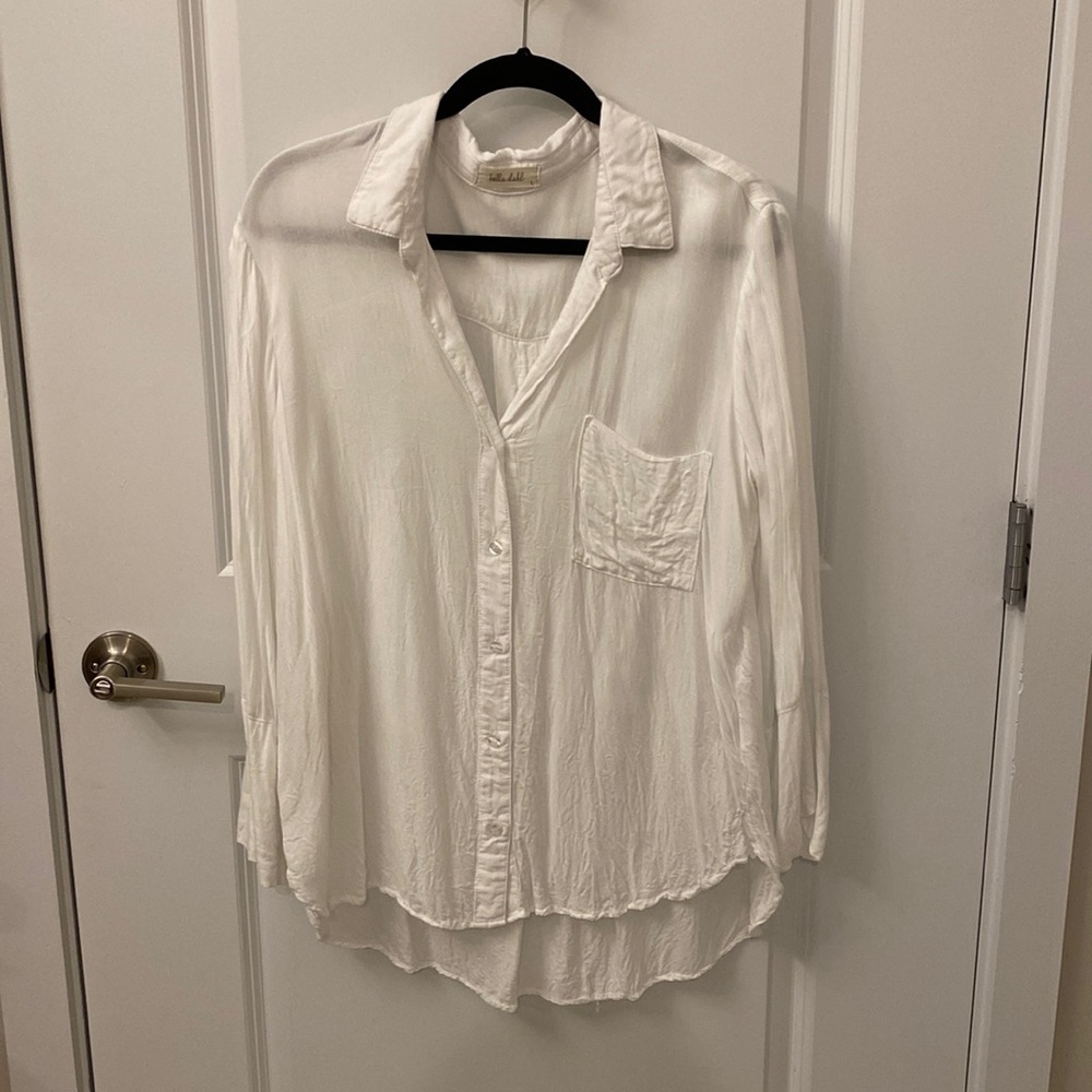 Bella Dahl Patch Pocket Button Down Shirt in White